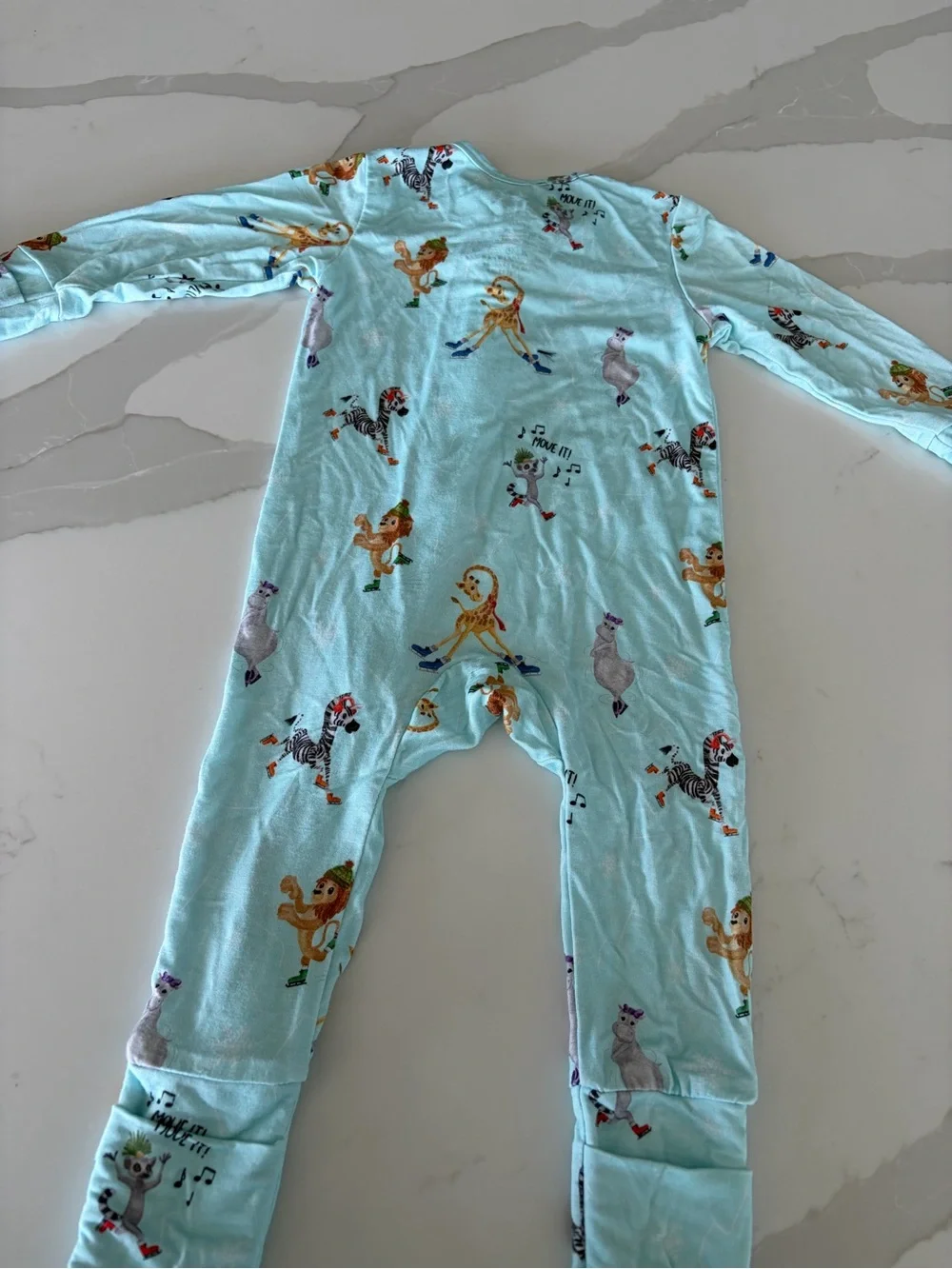 Meraki Hollow Move It Animals Dancing Print Bamboo Zippy Sleeper 3-6M